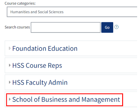 Showing a list of the schools