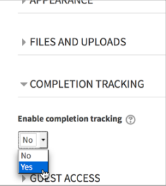 Showing completion tracikng 2
