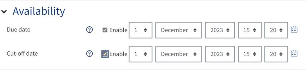 Availability within the forum section