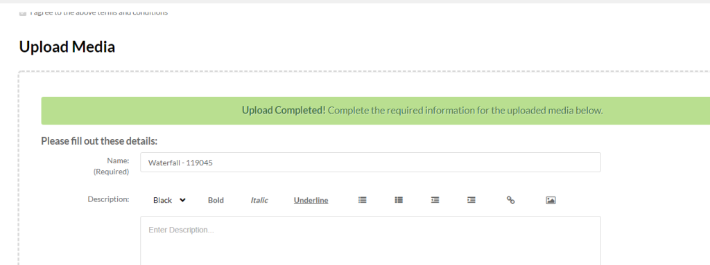 Upload complete