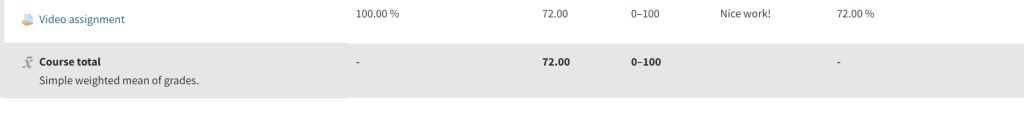 Video assignments in the gradebook