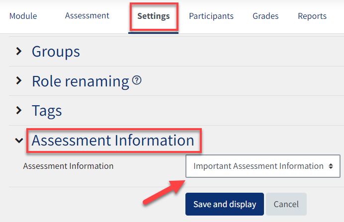 Assessment panel topic selection image