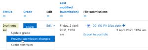 prevent submission changes