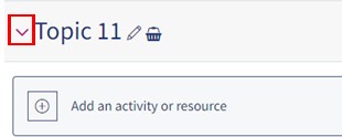 An image of the drop down arrow that opens the topic