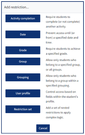 Showing an example of certificate criteria