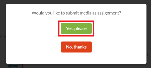 Image of the assignment submission confirmation button