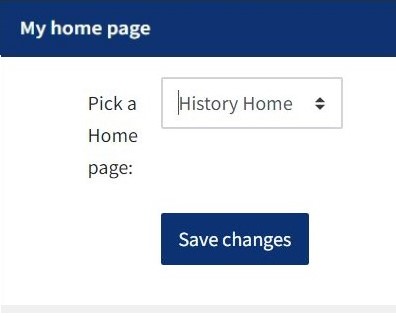 An image of My home page