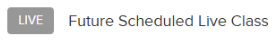 class that will be live later in